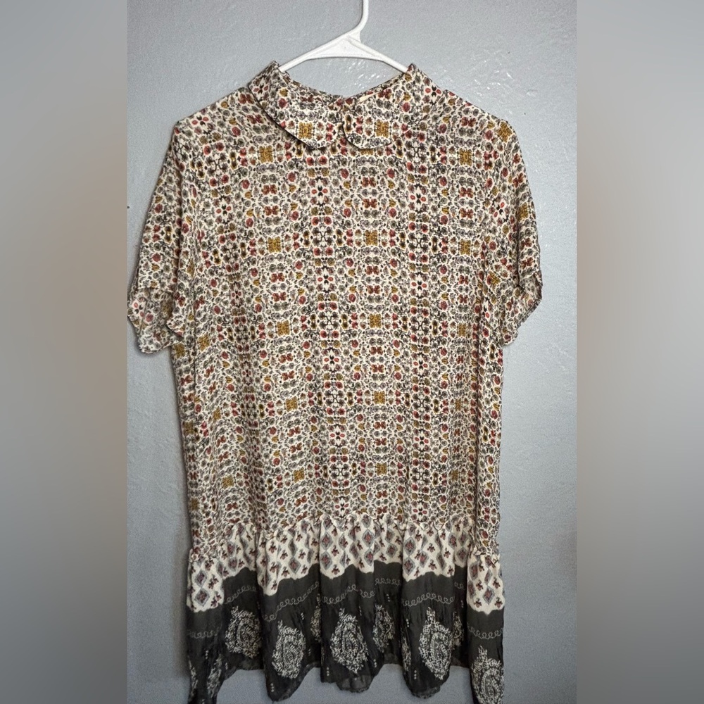 Rokoko by‎ Dazz tunic dress. Floral Peter Pan cottagecore.